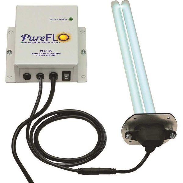 Premierone Products 50-Watt Remote with 12 in. Germicidal Lamp with Magnetic Z-Bracket Air Purifier PFL7-50PS-12